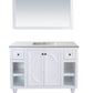 Odyssey 48" White Bathroom Vanity with Matte White VIVA Stone Solid Surface Countertop