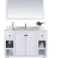 Odyssey 48" White Bathroom Vanity with White Carrara Marble Countertop