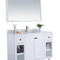 Odyssey 48" White Bathroom Vanity with White Carrara Marble Countertop