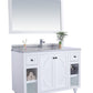 Odyssey 48" White Bathroom Vanity with White Stripes Marble Countertop