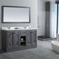 Odyssey 60" Maple Grey Double Sink Bathroom Vanity with White Carrara Marble Countertop