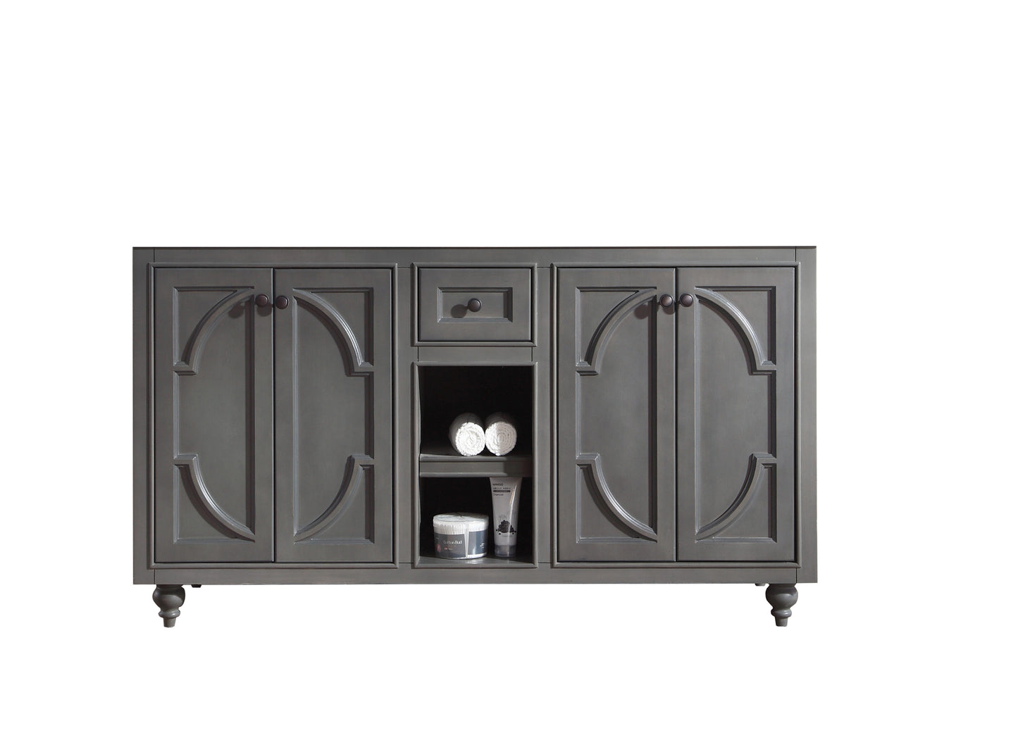 Odyssey 60" Maple Grey Double Sink Bathroom Vanity Cabinet