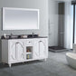 Odyssey 60" White Double Sink Bathroom Vanity with Black Wood Marble Countertop