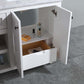 Odyssey 60" White Double Sink Bathroom Vanity with Black Wood Marble Countertop