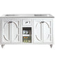 Odyssey 60" White Double Sink Bathroom Vanity with Matte White VIVA Stone Solid Surface Countertop