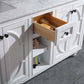 Odyssey 60" White Double Sink Bathroom Vanity with Matte White VIVA Stone Solid Surface Countertop