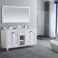 Odyssey 60" White Double Sink Bathroom Vanity with White Carrara Marble Countertop