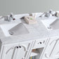 Odyssey 60" White Double Sink Bathroom Vanity with White Carrara Marble Countertop