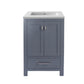 Wilson 24" Grey Bathroom Vanity with Matte White VIVA Stone Solid Surface Countertop