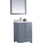 Wilson 24" Grey Bathroom Vanity with White Carrara Marble Countertop