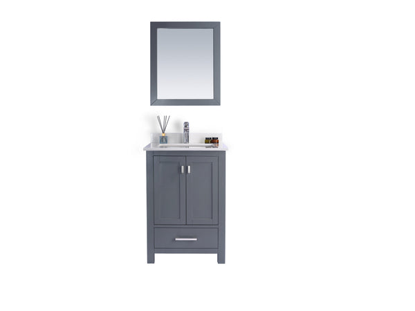 Wilson 24 Grey Bathroom Vanity with White Quartz Countertop