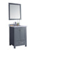 Wilson 24" Grey Bathroom Vanity with White Stripes Marble Countertop