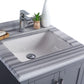 Wilson 24" Grey Bathroom Vanity with White Stripes Marble Countertop