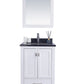 Wilson 24" White Bathroom Vanity with Black Wood Marble Countertop