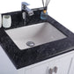 Wilson 24" White Bathroom Vanity with Black Wood Marble Countertop