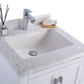 Wilson 24" White Bathroom Vanity with White Carrara Marble Countertop