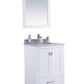 Wilson 24" White Bathroom Vanity with White Stripes Marble Countertop