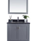 Wilson 30" Grey Bathroom Vanity with Black Wood Marble Countertop