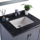 Wilson 30" Grey Bathroom Vanity with Black Wood Marble Countertop