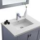 Wilson 30" Grey Bathroom Vanity with Matte White VIVA Stone Solid Surface Countertop