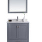 Wilson 30" Grey Bathroom Vanity with White Quartz Countertop