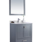 Wilson 30" Grey Bathroom Vanity with White Quartz Countertop