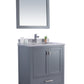 Wilson 30" Grey Bathroom Vanity with White Stripes Marble Countertop