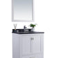 Wilson 30" White Bathroom Vanity with Black Wood Marble Countertop