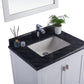 Wilson 30" White Bathroom Vanity with Black Wood Marble Countertop