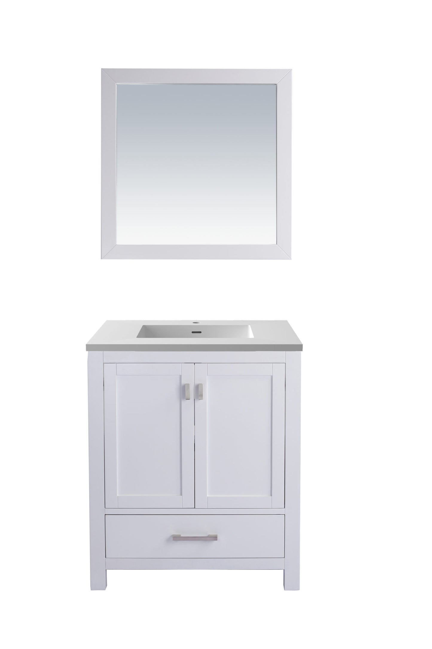 Wilson 30" White Bathroom Vanity with Matte White VIVA Stone Solid Surface Countertop