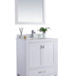 Wilson 30" White Bathroom Vanity with Pure White Phoenix Stone Countertop