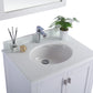 Wilson 30" White Bathroom Vanity with Pure White Phoenix Stone Countertop