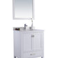 Wilson 30" White Bathroom Vanity with White Quartz Countertop