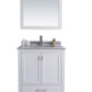 Wilson 30" White Bathroom Vanity with White Stripes Marble Countertop