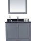 Wilson 36" Grey Bathroom Vanity with Black Wood Marble Countertop