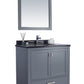 Wilson 36" Grey Bathroom Vanity with Black Wood Marble Countertop