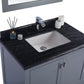 Wilson 36" Grey Bathroom Vanity with Black Wood Marble Countertop