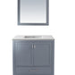 Wilson 36" Grey Bathroom Vanity with Matte White VIVA Stone Solid Surface Countertop