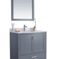 Wilson 36" Grey Bathroom Vanity with White Quartz Countertop