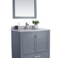 Wilson 36" Grey Bathroom Vanity with White Stripes Marble Countertop