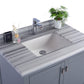 Wilson 36" Grey Bathroom Vanity with White Stripes Marble Countertop