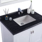 Wilson 36" White Bathroom Vanity with Black Wood Marble Countertop