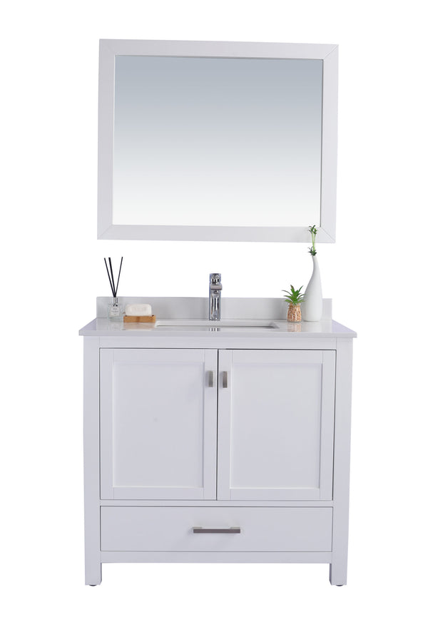 Wilson 36 White Bathroom Vanity with White Quartz Countertop