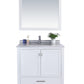 Wilson 36" White Bathroom Vanity with White Stripes Marble Countertop