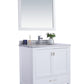 Wilson 36" White Bathroom Vanity with White Stripes Marble Countertop