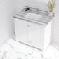 Wilson 36" White Bathroom Vanity with White Stripes Marble Countertop