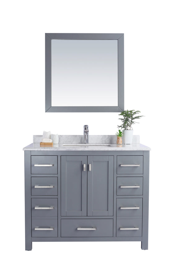 Wilson 42 Grey Bathroom Vanity with White Carrara Marble Countertop