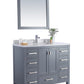 Wilson 42" Grey Bathroom Vanity with White Carrara Marble Countertop