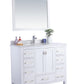 Wilson 42" White Bathroom Vanity with White Carrara Marble Countertop