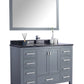 Wilson 48" Grey Bathroom Vanity with Black Wood Marble Countertop